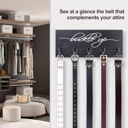 Tie Rack and Belt Organizer for Closet, Wall Mount Belt Hanger and Tie Organizer for Stores and Displays Mens Accessories for Easy Selection and Space Saving Efficiency(11.4" x 4.7")