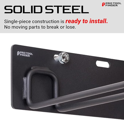 Stud-Mounted Commercial-Grade Steel Garden Tool Organizer for Garage Wall, 1-Pack – 650 lb Rated