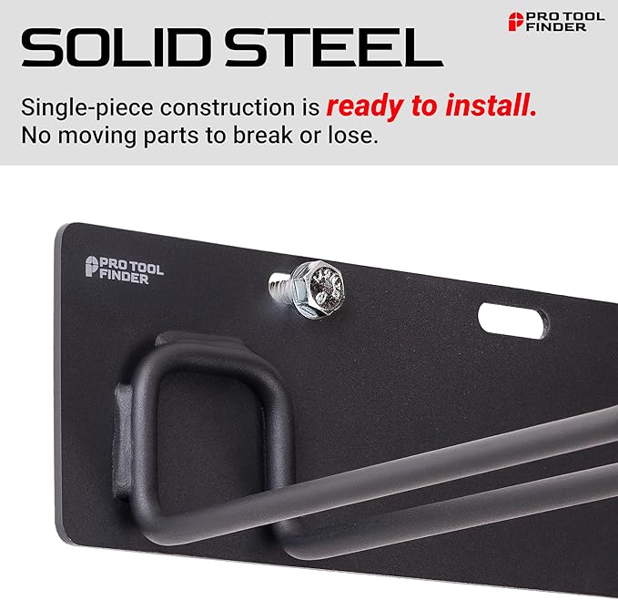 Stud-Mounted Commercial-Grade Steel Garden Tool Organizer for Garage Wall, 2-Pack – 1300 lb Rated
