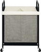 STO STO Laundry Hamper 2 Section, 100L Rolling Laundry Sorter Cart with Removable and Washable Liner Bag, Clothes Hamper with Wheels and Metal Handle for Laundry Room and Bedroom