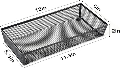 BYCY 3 Pack Mesh Flatware Drawer Organizer for Kitchen/Office/Home Tools,Spoon Knife Fork Organizers Box Utensil Tabletop Storage Tray (12 x 6 x 2 Inch)
