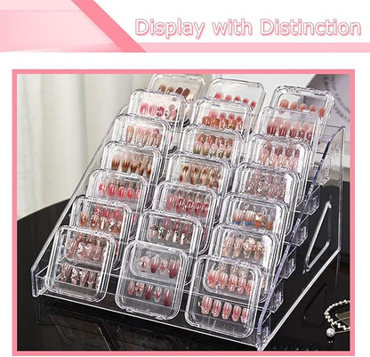 7-Tier Nail Polish Organizer Rack, 2 Pack Storage Holder Stand for Sunglass Organizer, Greeting Card, Postcard Storage Shelf