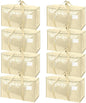 TICONN 8 Pack Extra Large Moving Bags Heavy Duty with Zippers & Carrying Handles, Durable Storage Bags Moving Boxes for Closet Organizers and Storage (8 Pack, Cream)