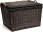 The Basket Lady Lift-Off Lid Wicker Storage Basket, Large, 24.5 in L x 18 in W x 17.5 in H, Antique Walnut Brown