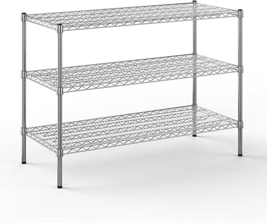 21" Deep x 48" Wide x 34" Height Wire Shelving Kit | 3-Tier | NSF Commercial Storage Rack Unit