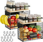 Magneitc Shelf for Fridge,Fruit Vegetable Potato & Onion Organizers Storage Basket Bins,Magnetic Spice Rack for Refrigerator & Kitchen Countertop,Pantry and Cabinet