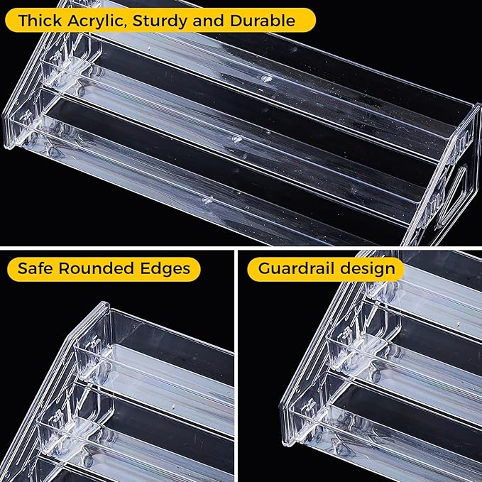 Acrylic Nail Polish Organizer Holder Rack 3 Layers, Clear Display Stand For Sunglasses,Essential Oils, Makeup Organizer, Holds Up to 36 Bottles