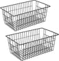 iPEGTOP Wire Freezer Stroage Baskets, 13.4 inch Set of 2 Farmhouse Storage Bins Basket Freezer Storage Organizer Bins with Handles for Kitchen Cabinets, Pantry, Closets, Bedrooms, Bathrooms- Black