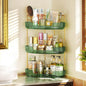 EUHOME 3-Tier Corner Bathroom Counter Organizer Makeup Cosmetic Storage, Tool-Free Installation Acrylic Vanity Shelf, Skin Care Organizer Perfume Tray for Countertop Bathroom, Dresser, Kitchen (Green)