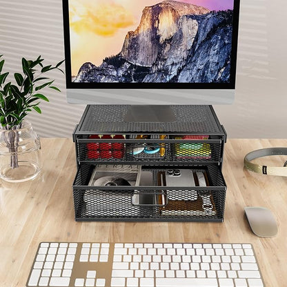 Under Desk Drawer Organizer No Drilling 2 Slide Out Drawer Under Desk Storage Drawer Clamp On Under Desk Management Drawer Organizer Suitable for Home and Office