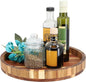 Elama 13 Inch Acacia Wood Lazy Susan Tray, Decorative Serveware, Tabletop Serving Piece (13 Inch Lazy Susan)