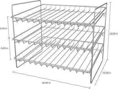 Lavish Home Canned Food Organizer, Chrome Plated Iron, Holds up to 36 Cans
