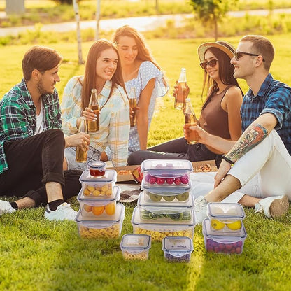 52 PCS Food Storage Containers Set with Airtight Lids (26 Lids &26 Containers) - BPA-Free Plastic Food Container for Kitchen Storage Organization, Salad Fruit Lunch Containers with Labels & Marker
