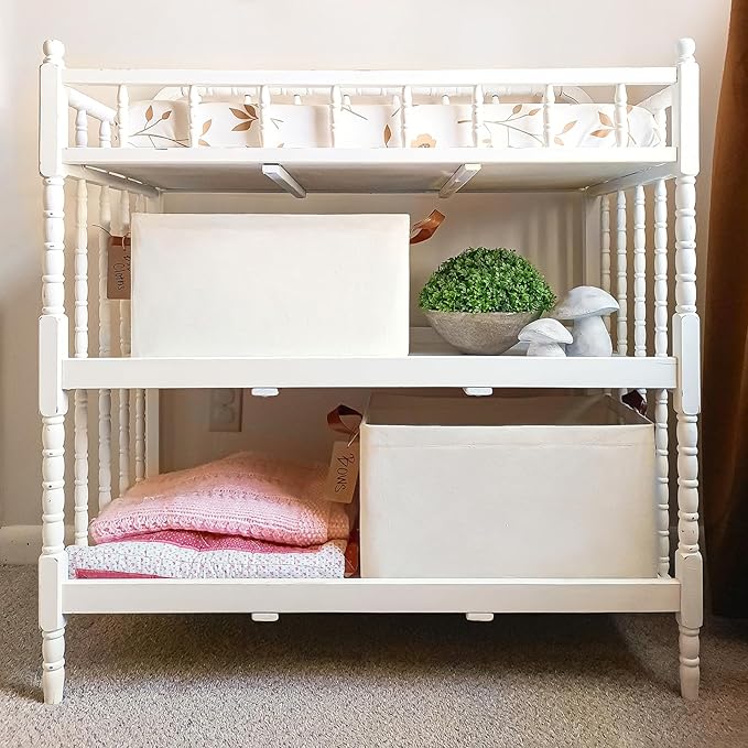 CHICVITA 2-Pack Large Storage Baskets for Shelves, Fabric Storage Bins with Metal Frame, Closet Organizers and Storage Boxes for Clothes Toy, Beige