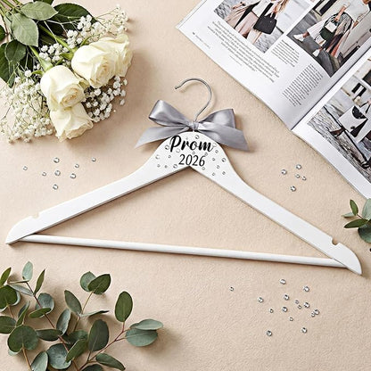 Reallnaive Graduation Prom 2026 Hanger Gift White Bow Glitter Hanger with Diamond Class of 2026 Graduation Gift Congrats Grad Favor Graduate Congratulation Ceremony Keepsake