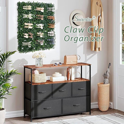 SNOWSTAR Green Grass Claw Clip Organizer Holder,Claw Clip Holder and Storage Decoration,20*20 inch Hair Clip Organizer Grass Greenery Stand for Women and Girl,Hair Clips Decor Display for Wall Green