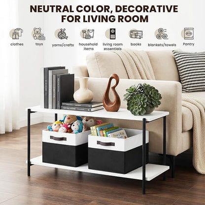 Criusia 6 Pack Closet Organizers and Storage Bins, Cute Dorm Room Essentials for Clothes Beddings Bags, Under Bed Storage Containers, Apartment Essentials Baskets for Organizing (14L*10W*9.5H)
