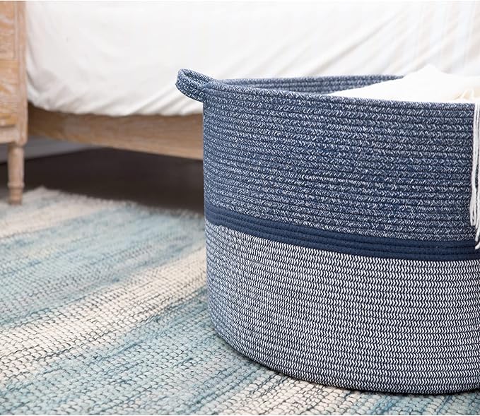R RUNKA Extra Large Storage Basket - Soft Woven Organizer, 22" x 14"