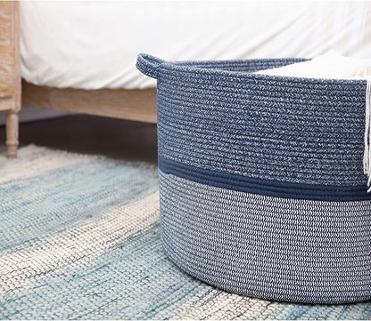 R RUNKA Extra Large Storage Basket - Soft Woven Organizer, 22" x 14"