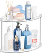 2 Tier Corner Bathroom Organizer, Clear Bathroom Counter Shelf for Vanity Countertop, Kitchen, Sink Storage, Tiered Skincare Organizer for Makeup, Perfume, Beauty Supplies (Triangular)