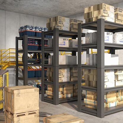 5 Tier Garage Shelves Heavy Duty,72"*48"*24" Metal Shelving Units and Storage 2000lbs Adjustable Steel Shelf Organizer Storage Racks Tool Utility Shelf and Large Industrial Warehouse Basement Shelving