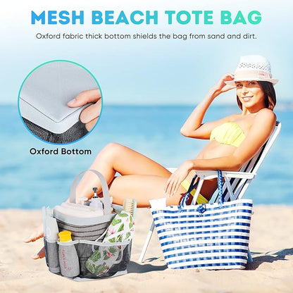 EUDELE 2 Pack Mesh Shower Caddy Portable for College Dorm Room Essentials, Shower Caddy Dorm with 8-Pocket Large Capacity,Shower Bag for Beach,Swimming,Gym