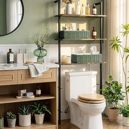 StorageWorks Sage Green Paper Rope Bathroom Basket Organizer and Storage for Tank Topper, Wicker Toilet Paper Basket for Back of Toilet Baskets, Small Narrow Tank Trays for Bathroom Decor, 2 Pack