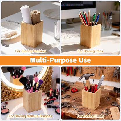 MECHEER Kitchen Silverware Caddy Utensil Holder for Party Paper Plate Holders Flatware Cutlery Organizer Wood Utensil Holder with Removable Dividers for Forks Plates Spoons