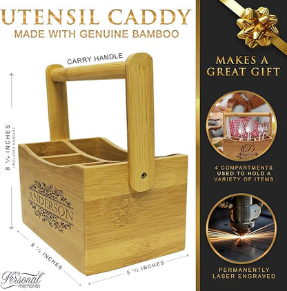 My Personal Memories Personalized Kitchen Utensil Holder Picnic Caddy - Custom Monogrammed