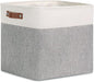 DULLEMELO Cube Basket for Storage, Collapsible Fabric Cube for Organizing, Storage Cube for Closet, Laundry, Nursery, Shelves, Decorative Basket for Gifts Empty (White&Gray)