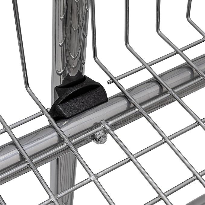 Household Essentials 6028-1 Rolling Laundry Cart with Hanging Bar - Chrome Finish, STORAGE, Metallic
