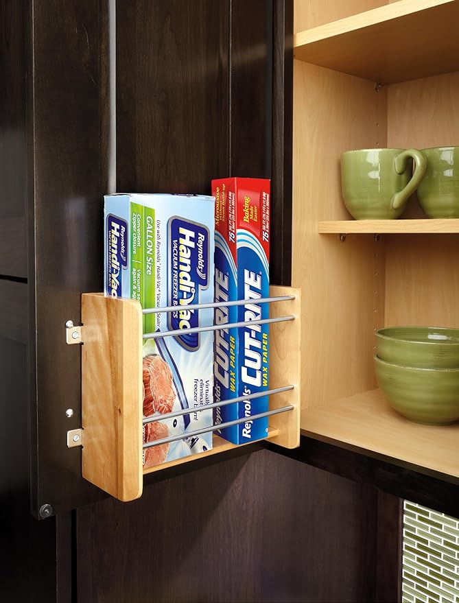 Rev-A-Shelf Wood Foil/Wrap Cabinet Door Organizer