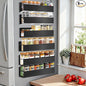 SMRCAD Magnetic Spice Rack for Refrigerator, 6pack Magnetic Shelf for Fridge Space Saving Seasoning Organizer for Kitchen storage Any Metal Surface No Drilling Needed (6pack-Black)