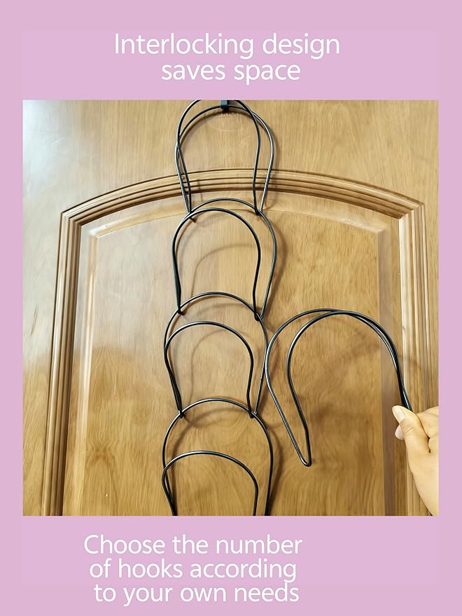 10 Piece Set Wig Organizer Wig Storage Rack, Saves Space, Used for Storing Wigs Behind Doors, Wardrobes, Walls, Bathroom Hat Racks, and Hanger Style Wigs (Black)