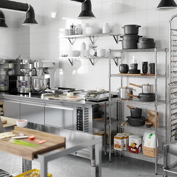 14" Deep x 30" Wide x 64" Height Wire Shelving Kit | 5-Tier | NSF Commercial Storage Rack Unit