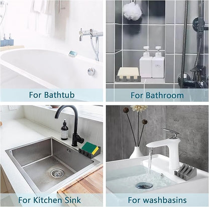 Soap Dish Holder for Shower with Suction Cup, Silicone Soap Holder & Saver Self-Draining Bar Soap Dish Keeps Soap Dry for Bathroom, Kitchen, Bathtub (N-Cream White - 3 Pack)