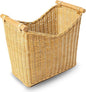 The Basket Lady Narrow Wicker Magazine Basket, Large, 14 in L x 7.5 in W x 12 in H, Sandstone