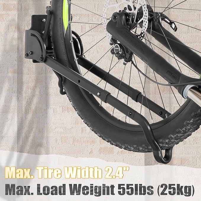 CyclingDeal Swivel Bike Wall Mount Rack - Vertical Adjustable Foldable Bicycle Parking Rack with Wheel Holder - for 20"-29" MTB 700C Road Bikes Home Garage Storage