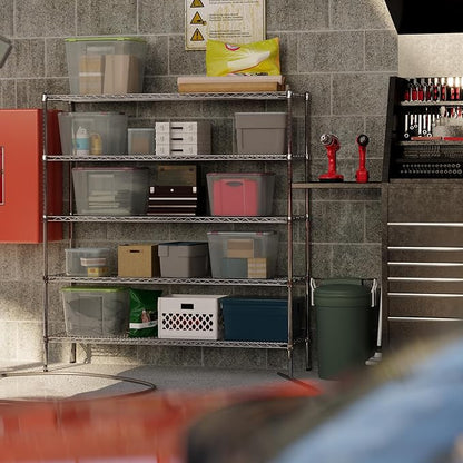 18" Deep x 60" Wide x 64" Height Wire Shelving Kit | 5-Tier | NSF Commercial Storage Rack Unit