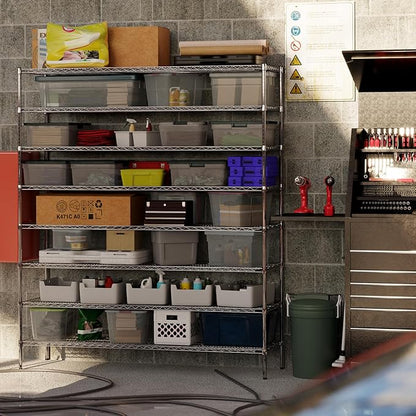 21" Deep x 72" Wide x 86" Height Wire Shelving Kit | 8-Tier | NSF Commercial Storage Rack Unit