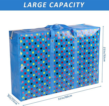98L Extra Large Storage Bags,Waterproof Dust Resistant Reusable Double Zipper Bag,For Moving House Clothing, Wardrobe storage, toys, laundry, bedding (Blue)