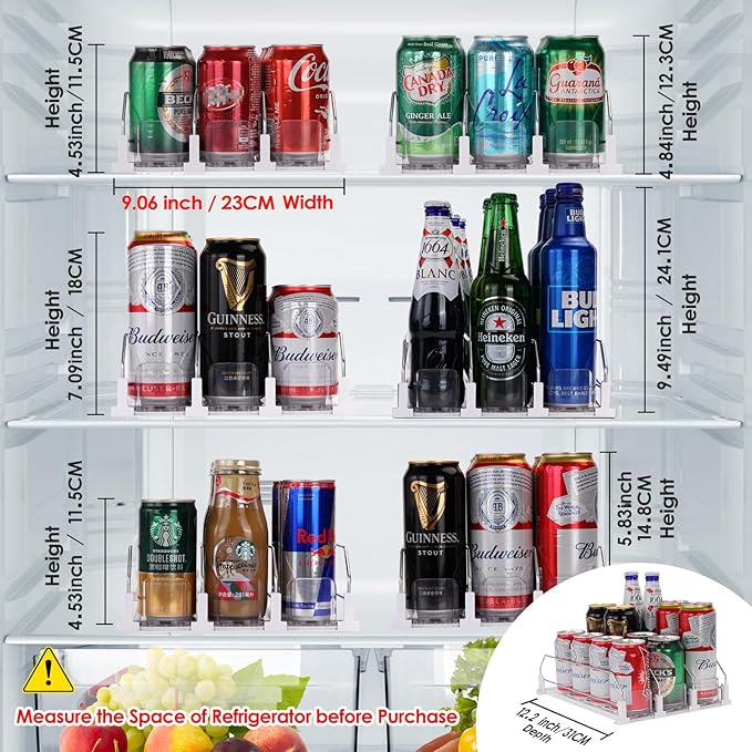 Rolling Soda Can Dispenser for Refrigerator and Automatic Soda Can Organizer for Refrigerator Can Dispenser