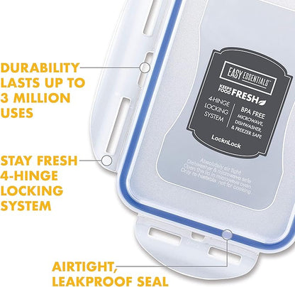 LOCK & LOCK Easy Essentials Food lids (flip-top) / Pantry Storage/Airtight containers, BPA Free, top-16.5 Cup-for Cereal, Clear (Pack of 2)