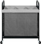 STO STO Laundry Hamper 3 Section, 120L Rolling Laundry Sorter Cart with Removable and Washable Liner Bag, Clothes Hamper with Wheels and Metal Handle for Laundry Room and Bedroom, Gray