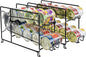 SUFAUY Beverage Can Dispneser Organizer, Stackable Shelves for Storage for Pantry, Black- 2 Pack