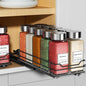 RCHYFEED Pull Out Spice Rack Organizer for Cabinet,Slide out Spice Organizer for Inside Cabinets,Heavy Duty Spice Organization for Kitchen and Pantry,Seasoning,Sauces(1-Tier,4.5" Wx10.5 Dx2.5 H)