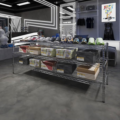 21" Deep x 72" Wide x 27" Height Wire Shelving Kit | 3-Tier | NSF Commercial Storage Rack Unit