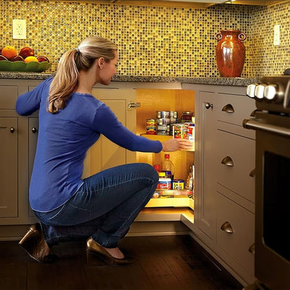 REV-A-SHELF Polymer Kidney-Shaped 2-Shelf Lazy Susans for Corner Base Cabinets