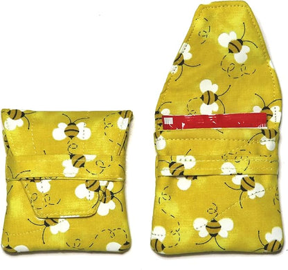 Tea Bag Wallet in a Small Teabag Shape, Sunflowers or Honey Bee Fabric Print, Your Choice, Handmade, Quilted