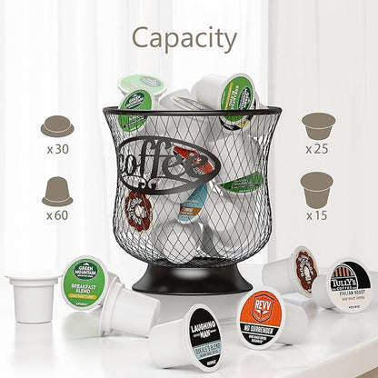 ITHSKUILL Coffee Pod Holder, Small K Cup Organizer, K Cup Storage for Keuring Espresso Capsule Coffee Creamer, Easy to Refill and Organize for Cafe Bar, Coffee Bar Decor